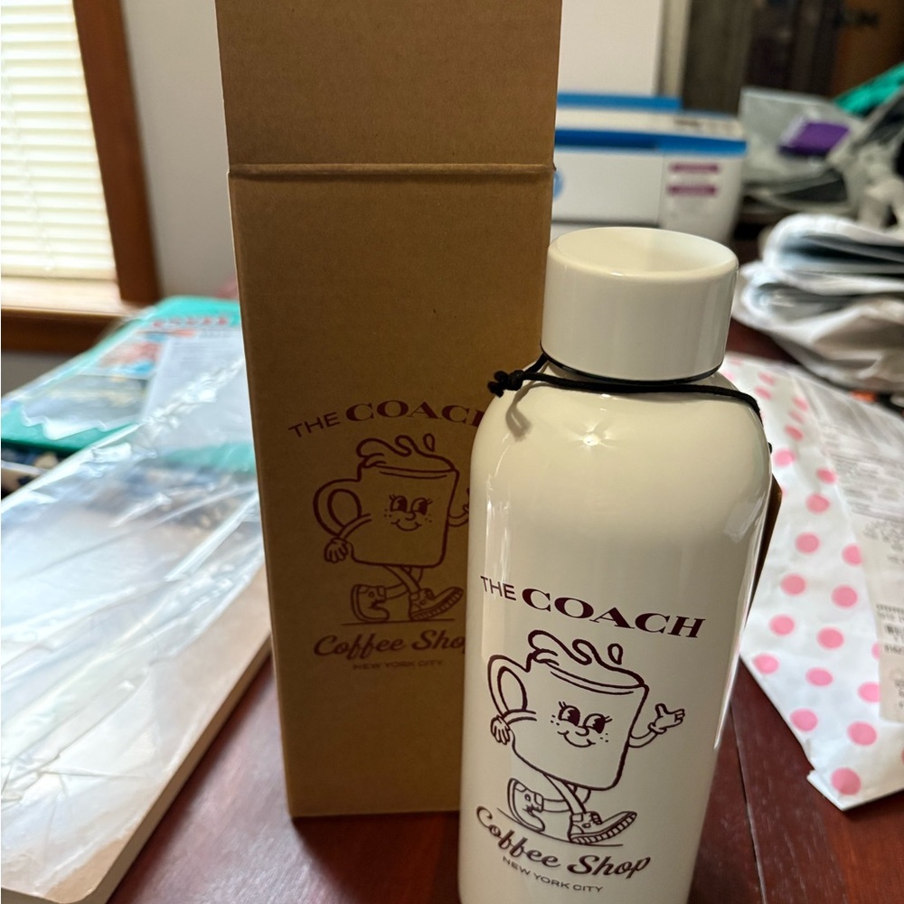 The Coach Coffee Shop White Ceramic Bottle with Box